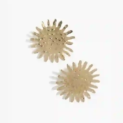 Aros Mujer Sol Machacado Dorado