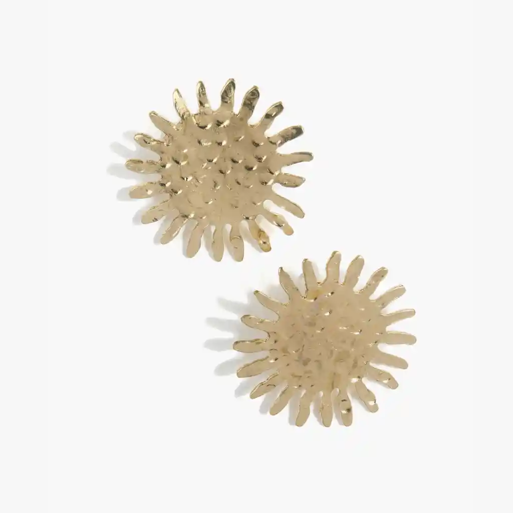 Aros Mujer Sol Machacado Dorado