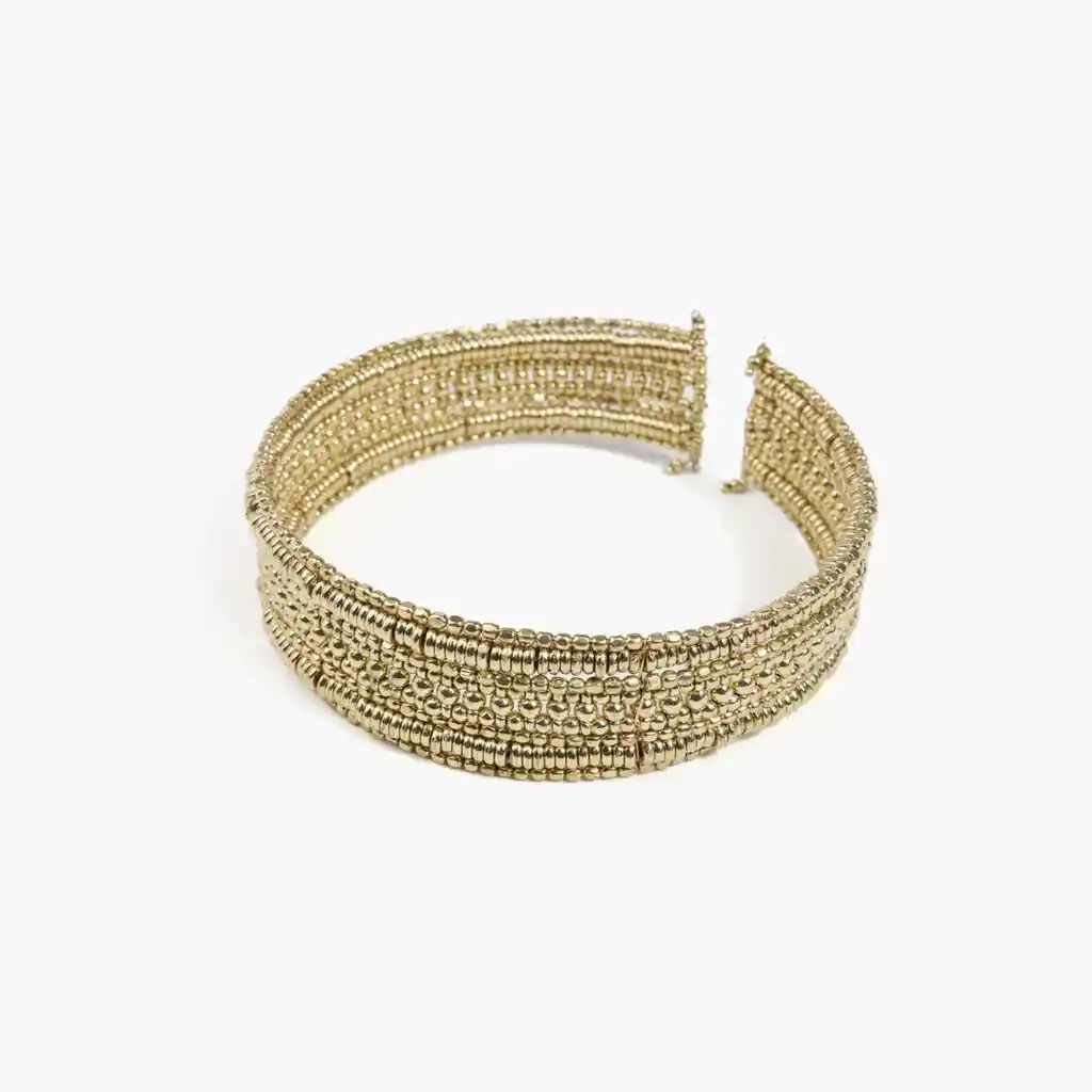 Collar Mujer Choker Mostacillas Mix Dorado
