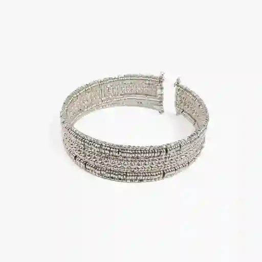 Collar Mujer Choker Mostacillas Mix Plateado