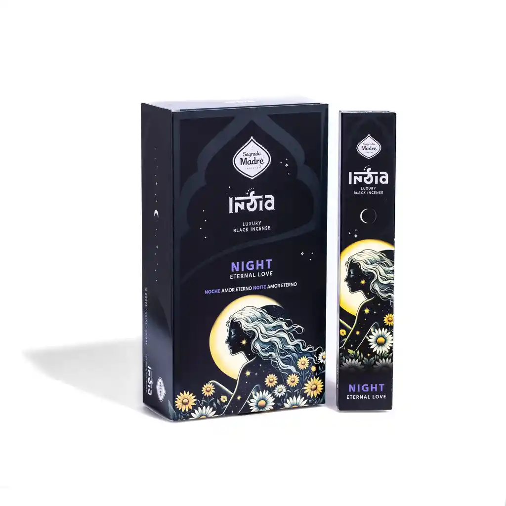 Box Sahumerio Varilla India Black Noche 12 Unidades - Sagrada Madre