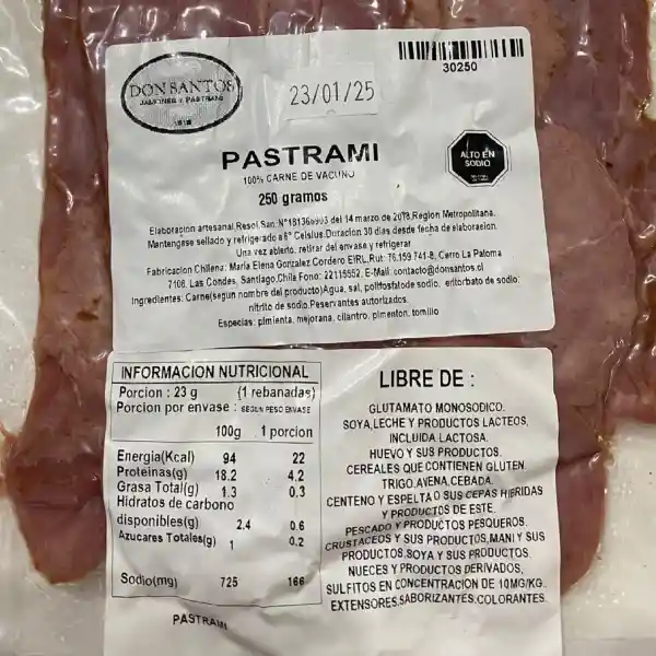Pastrami Don Santos 250 Gr