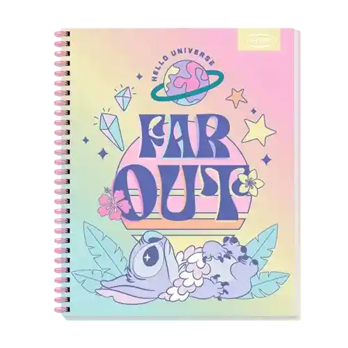 Cuaderno Universitario 100 Hojas 7mm Stitch Pastel Diseño Aleatorio.