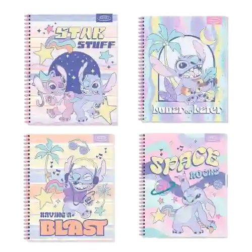 Cuaderno Universitario 100 Hojas 7mm Stitch Pastel Diseño Aleatorio.