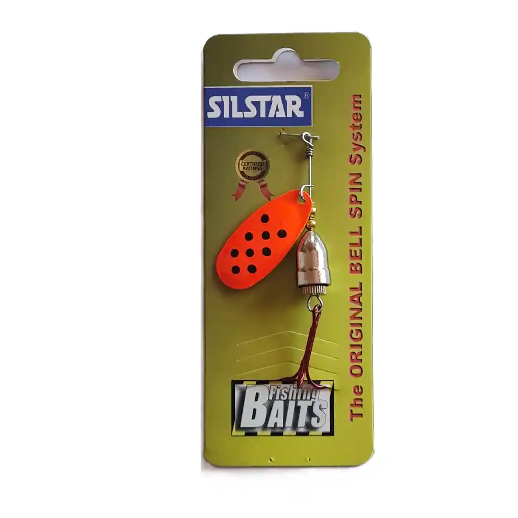 Spinner Silstar 7g 7,5cms #3 Bell Spring Naranja Con Puntos Negros Reverso Plateado