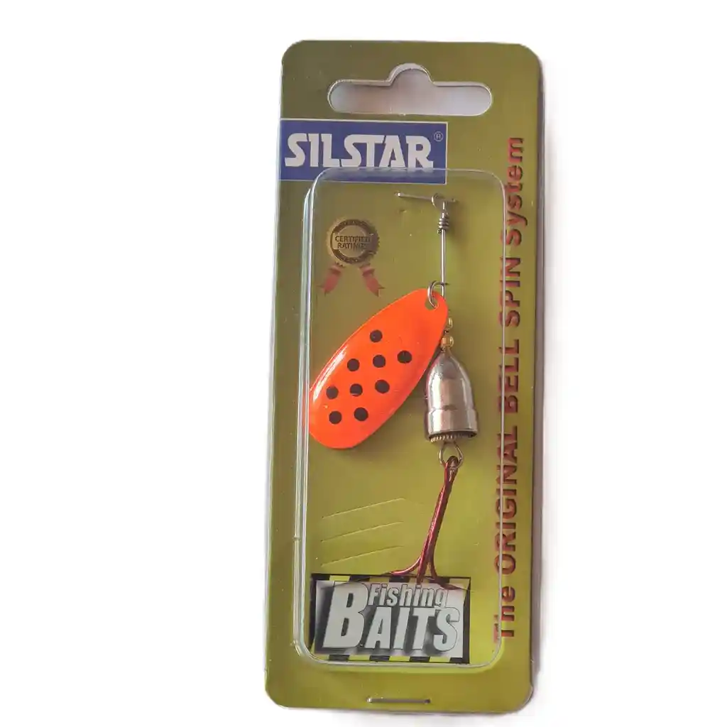 Spinner Silstar 7g 7,5cms #3 Bell Spring Naranja Con Puntos Negros Reverso Plateado