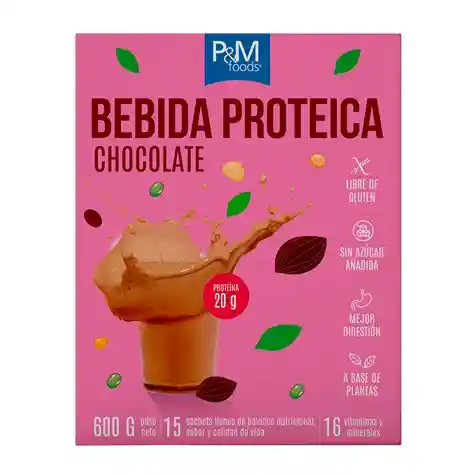 Bebida Proteica De Chocolate Sin Gluten 600g - Pm Foods