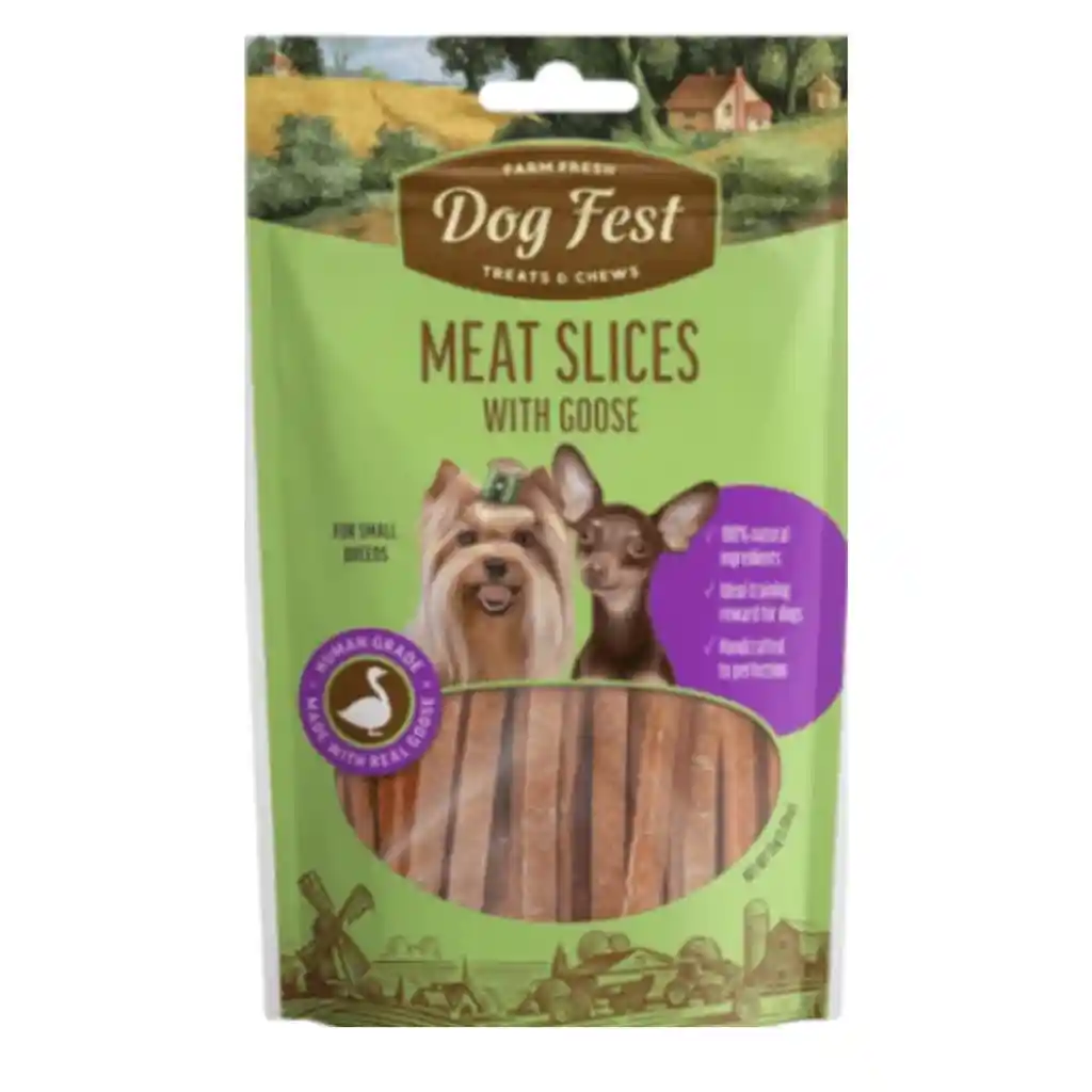 Dog Fest Laminas De Carne De Pato Con Ganso 55 Grs