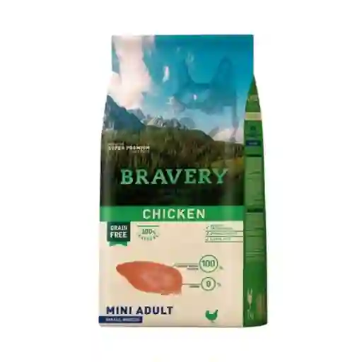 Bravery, Perro Mini Adulto, Raza Pequeña, Sabor Pollo (7kg)