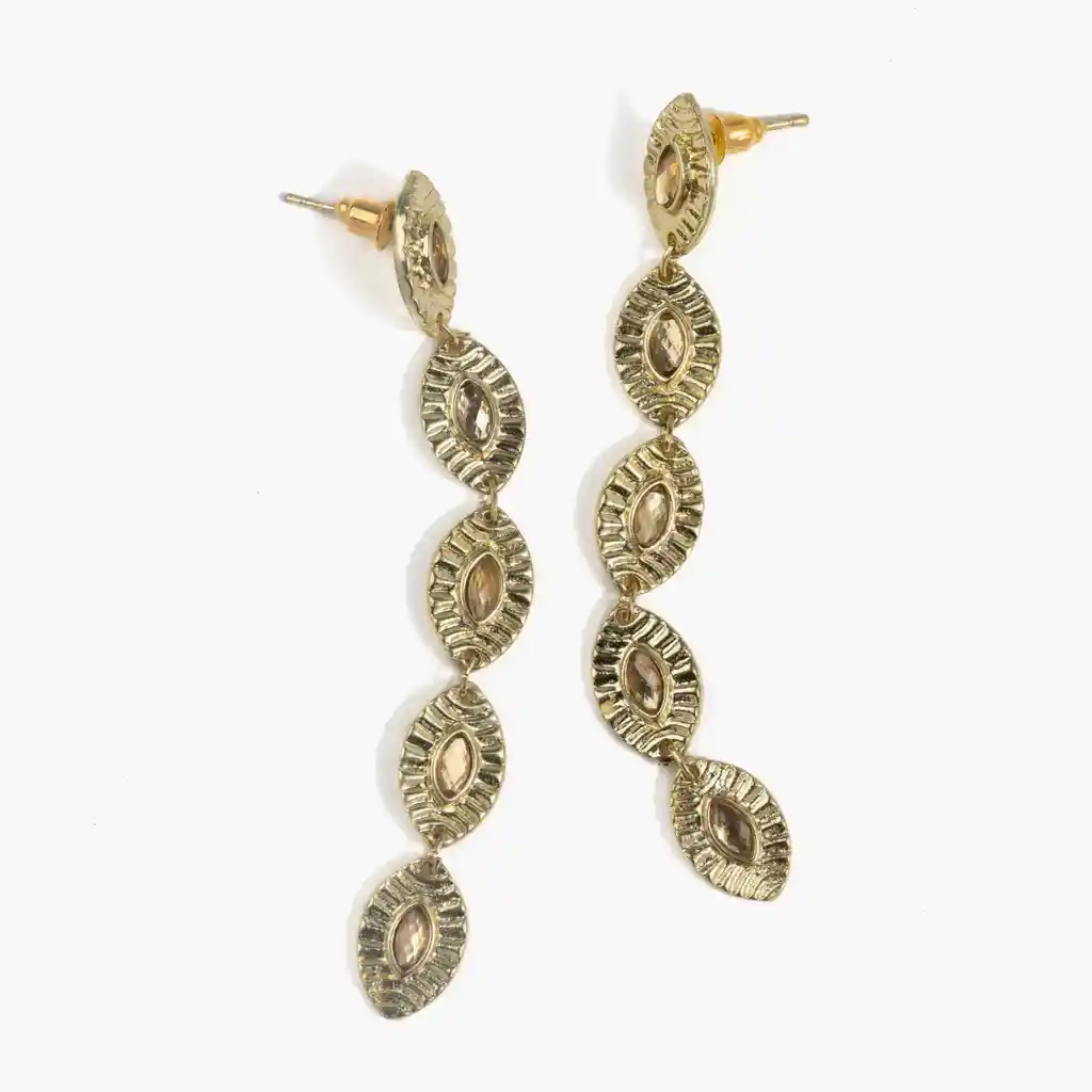 Aros Mujer Brillos Dorado