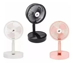 Ventilador De Mesa Genérica Ventilador Plegable Recargable Con Luz Led De Escritorio Dorado, 18 Cm De Diámetro 110 V/220 V