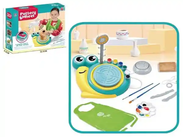 Rueda De Alfareria En Arcilla Para Niños
