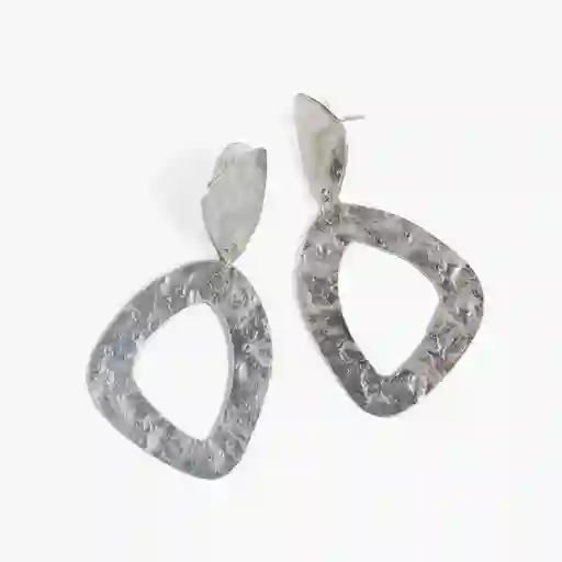 Aros Mujer Machacados Irregulares Plateado