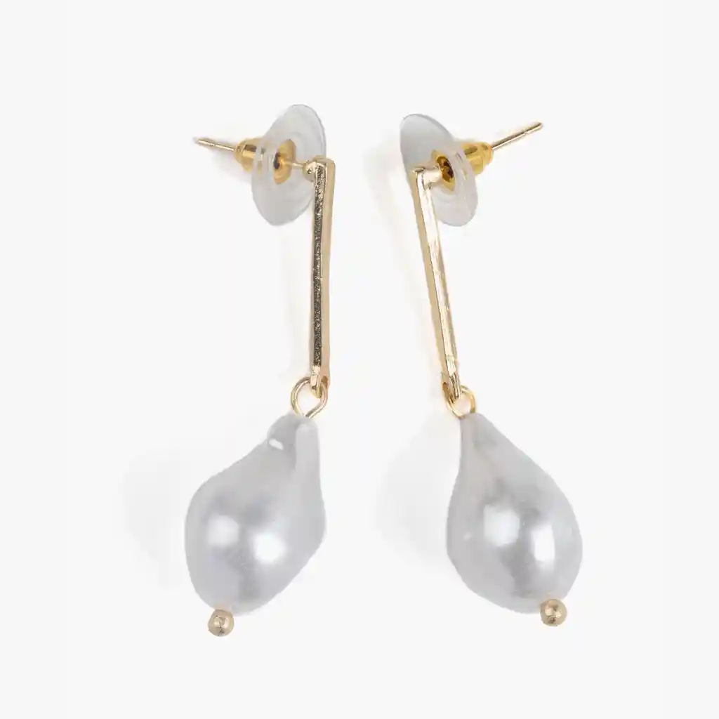 Aros Mujer Perla Dorado