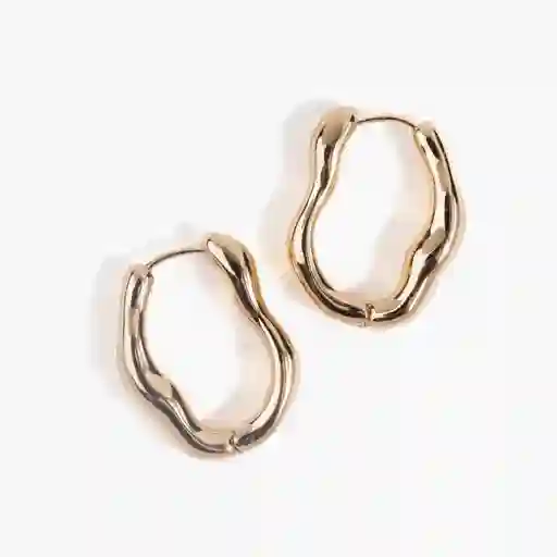 Aros Mujer Argollas Irregulares Dorado