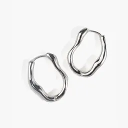 Aros Mujer Argollas Irregulares Plateado