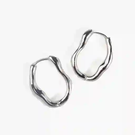 Aros Mujer Argollas Irregulares Plateado