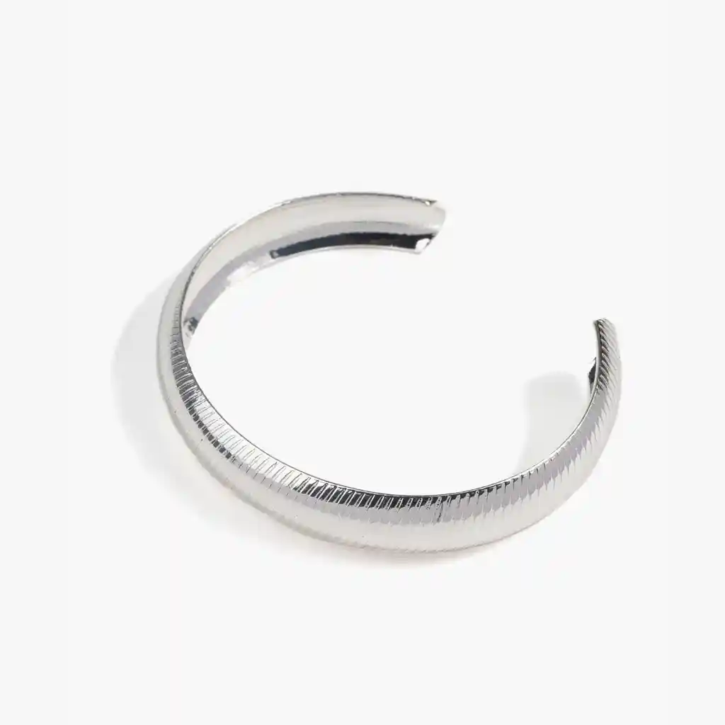 Esclava Mujer Texturada Plateado