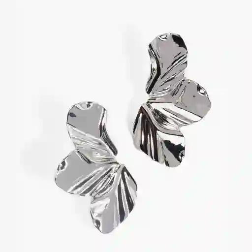 Aros Mujer Semiflor Plateado