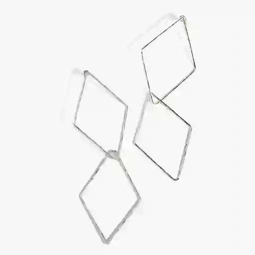 Aros Mujer Rombo Plateado