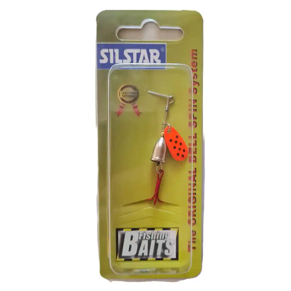 Spinner Silstar 3g 5,5cms #1 Bell Spring Naranja Con Puntos Negros Reverso Plateado