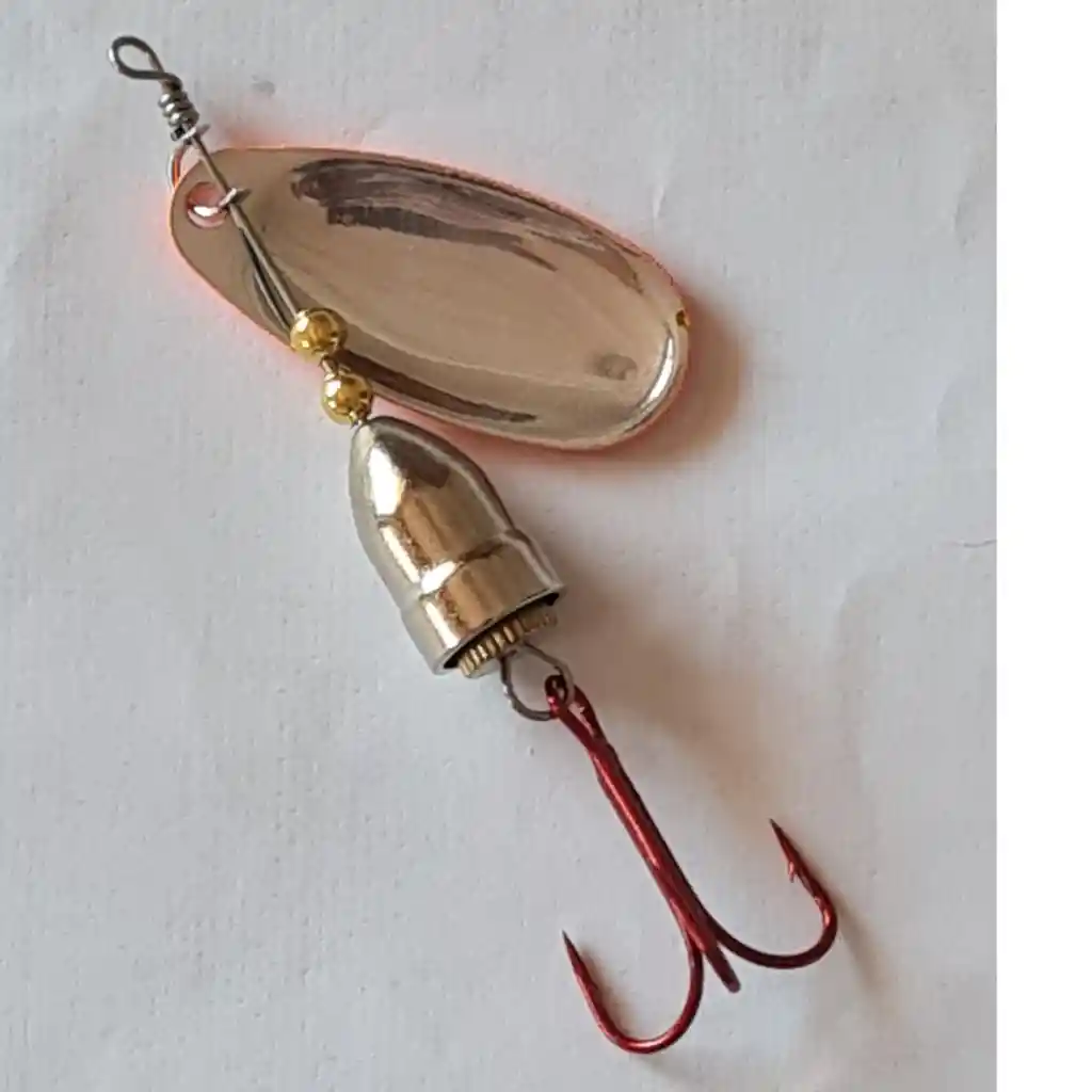 Spinner Silstar 3g 5,5cms #1 Bell Spring Naranja Con Puntos Negros Reverso Plateado