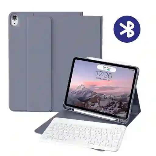 Funda Para Ipad 10a Magnetica Mas Teclado Inalambrico Color Lila