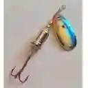 Spinner Silstar 5g 6cms #2 Bell Spring Azul, Dorado Y Rojo Sobre Escamado Plateado Reverso Plateado