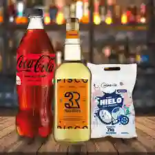 Tres Erre Litro + Coca Cola 1.500cc + Hielo Kilo