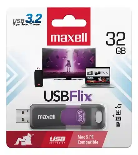 Pendrive Maxell Flix 32gb 3.2 Color Violeta
