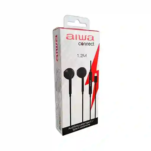 Aiwa Audifonos Alambricos /cable Tipo C 1.2 M Black
