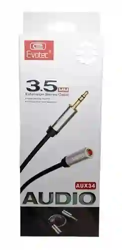 Cable Extensor De Audio Plug 3.5mm Estereo 1 Mt Macho Hembra