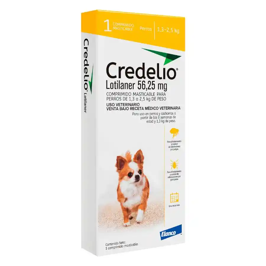 Credelio 56,25 Mg De 1 O 3 Comprimidos (1,3 - 2,5 Kg) Antiparasitarios