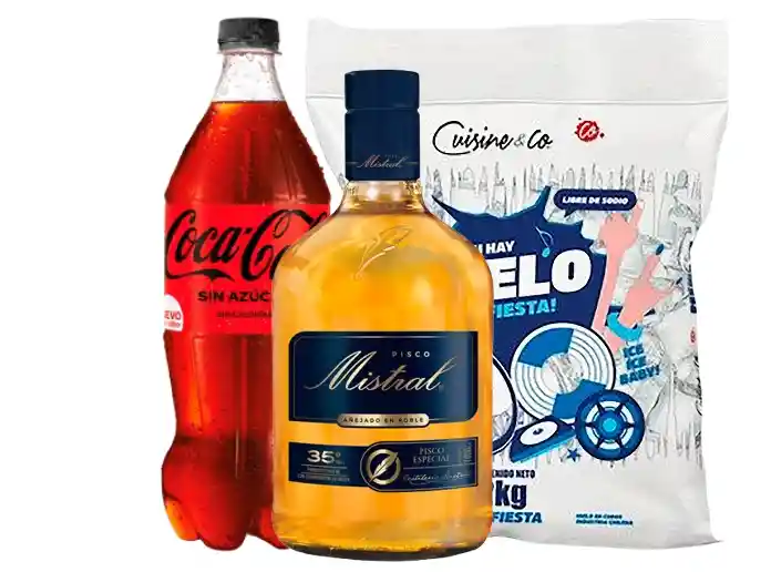 Promo Mistral 1lt, Coca Zero 1.5lt Y Hielo