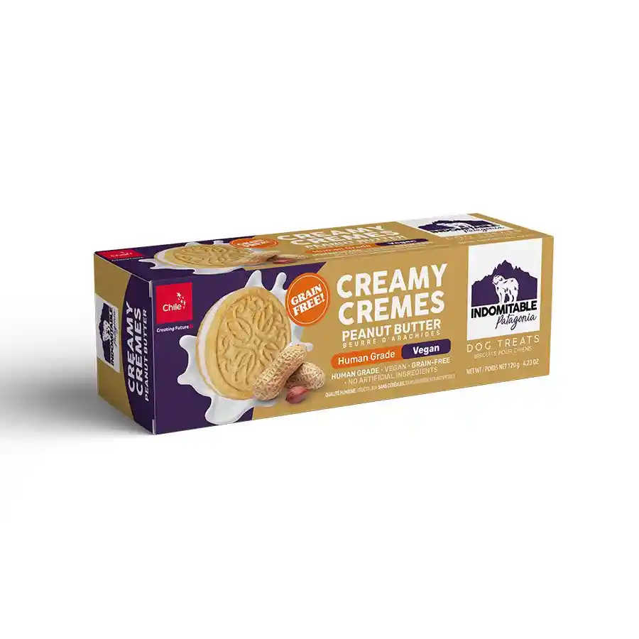 Galleta Para Perros Creamy Cremes Sabor Mantequilla De Maní 120 Gr