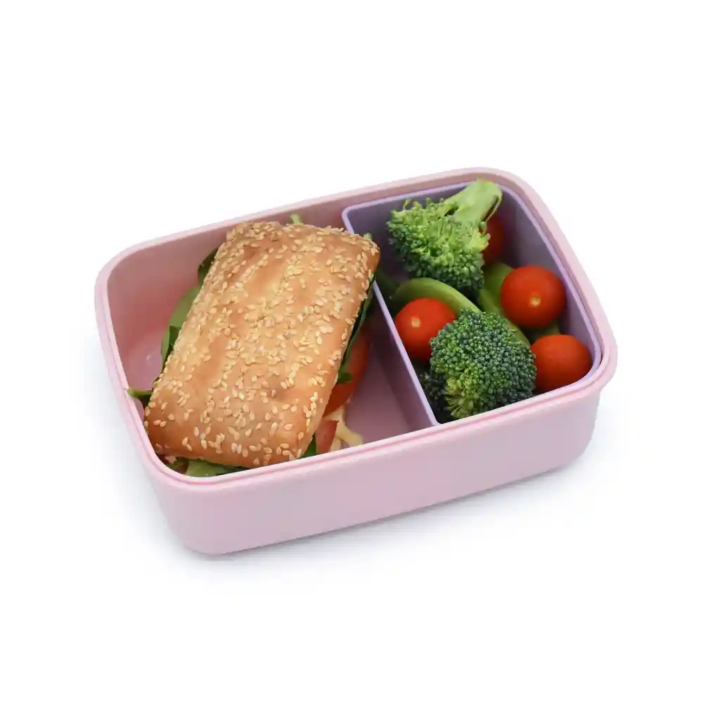 Lonchera Bento Box Con Compartimentos 800ml Rosada