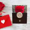 Regalos Exclusivo: Joyero De Lujo Con Rosa Natural Preservada Roja Y Llavero Fantasy De Oso Con Cristales, El Regalo Perfecto