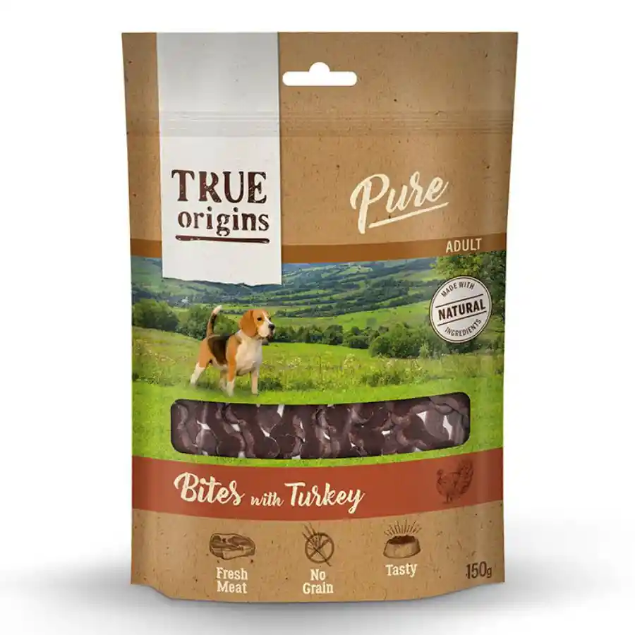 True Origins Pure Premio Para Perros Con Pavo 150 Gr