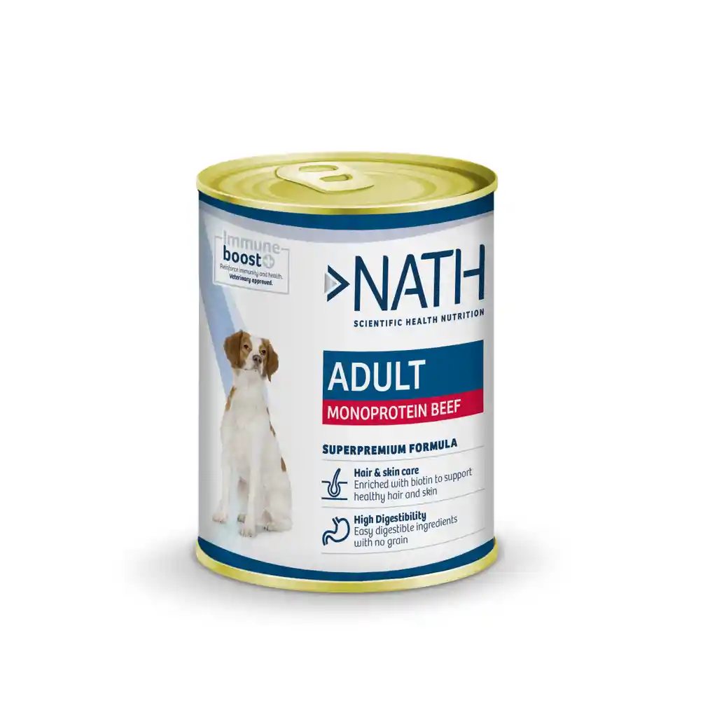 Nath Adulto Mono Protein Carne De Vacuno Alimento Húmedo Para Perros 400gr
