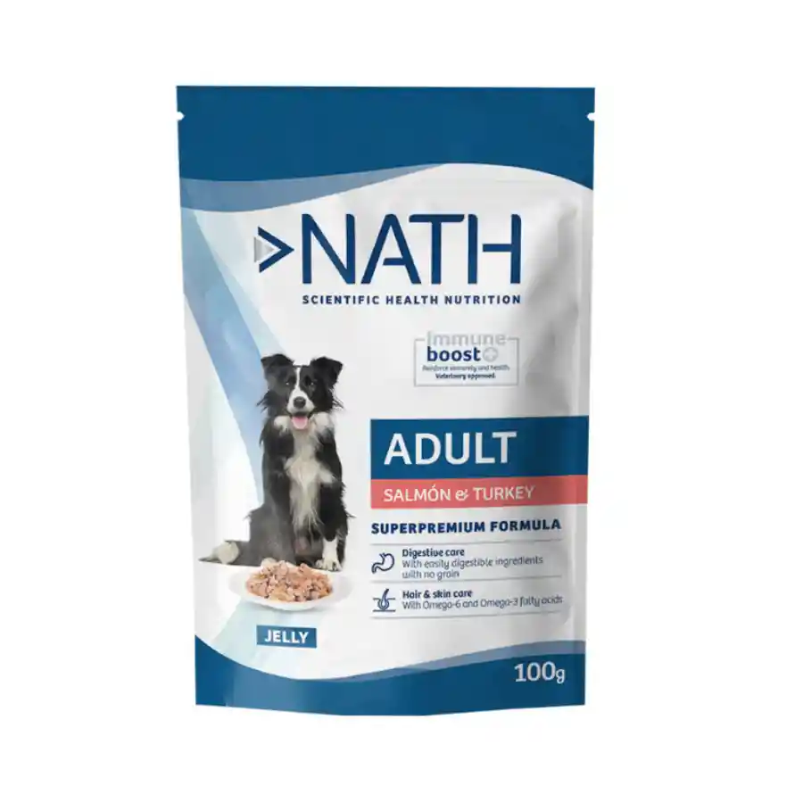 Nath Pouch Adulto Sabor Salmón & Pavo Alimento Húmedo Para Perros 100 Gr