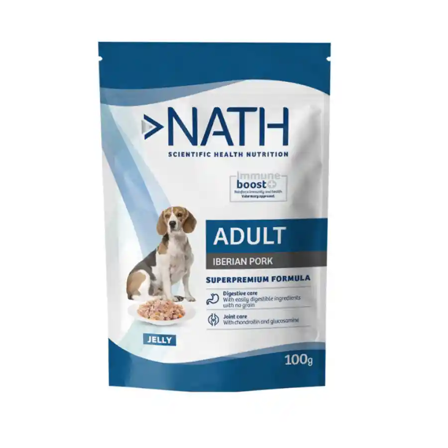 Nath Pouch Adulto Sabor Cerdo Iberico Alimento Húmedo Para Perros 100 Gr