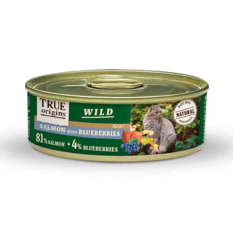 True Origins Wild Adulto Cat Salmón Con Arándanos Alimento Húmedo Para Gatos 85 Gr