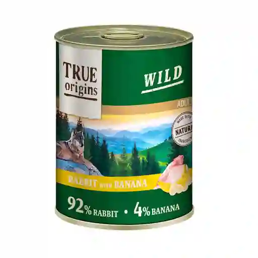 True Origins Wild Conejo/banana Alimento Húmedo Para Perros 400 Gr