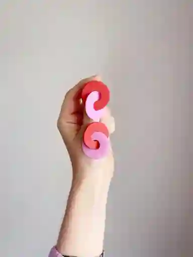 Aros Géminis Rojo-rosa