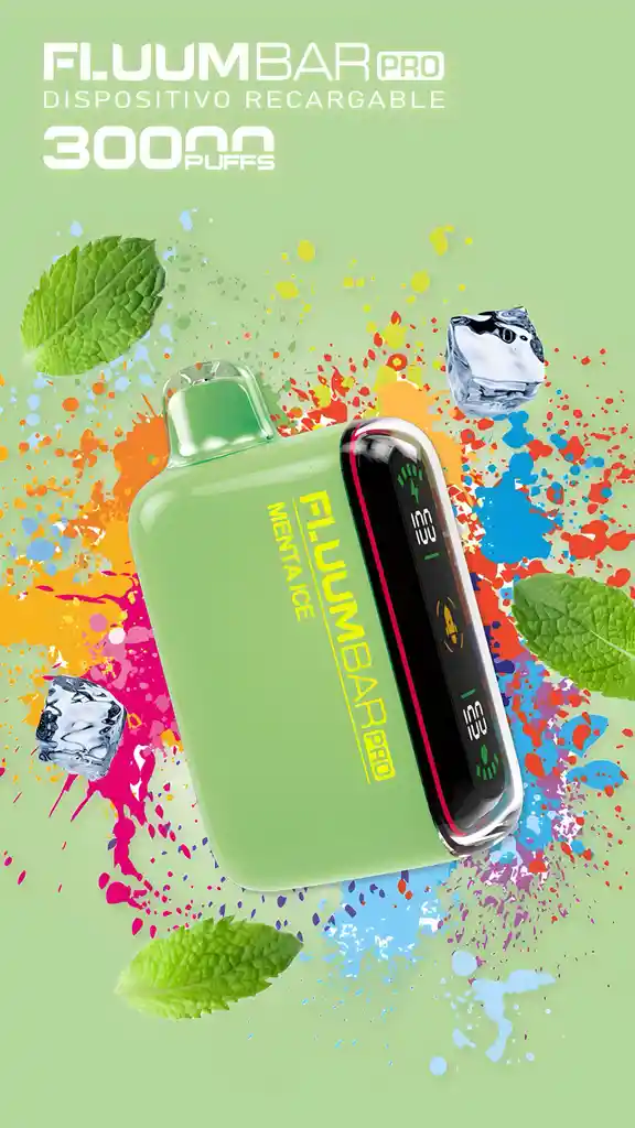 Vaporizador Fluum Bar Pro 30.000 Puff Sabor Menta Ice