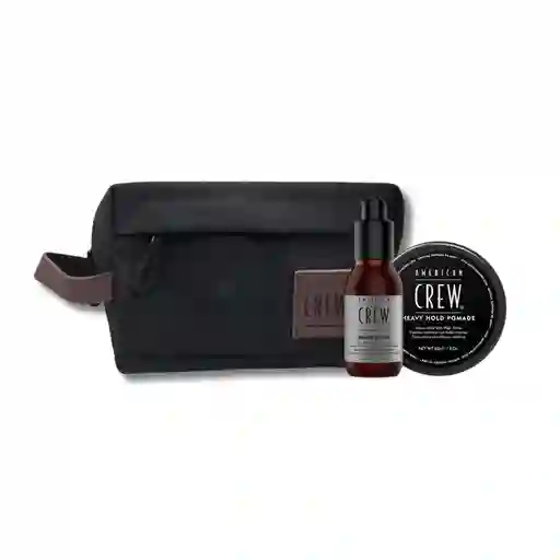 Heavy Hold Pomade + Beard Serum + Estuche American Crew