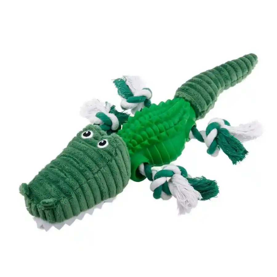 Peluche Dispensador Cocodrilo Con Patas De Cuerda Para Perros