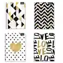 Cuaderno Triple 150 Hojas Carta Diseños Color Carta Golden Black