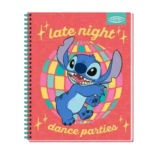 Cuaderno Universitario 100 Hojas 7mm Stitch Disco