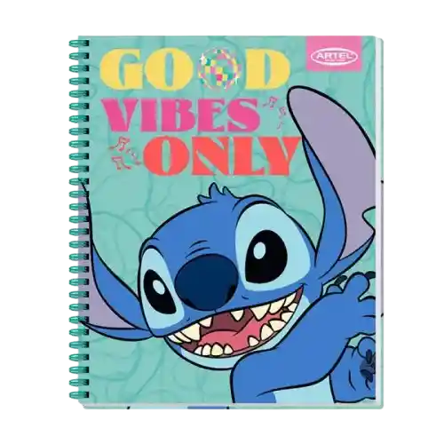 Cuaderno Universitario 100 Hojas 7mm Stitch Disco